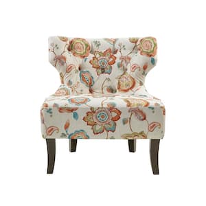 Bree Orange Multi Tufted Accent Armless Chair