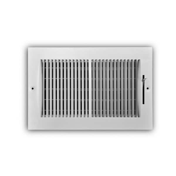 Everbilt 10 in. x 6 in. 2-Way Steel Wall/Ceiling Register with 1/3 in. Fin Spacing in White