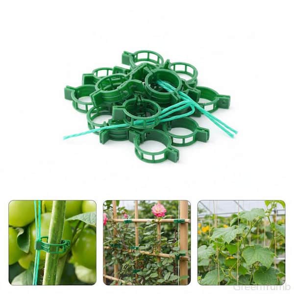 100 Green Plastic Plant Support Clips for Garden Vines YNLIN347