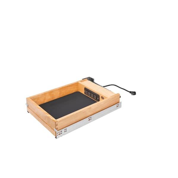 Wood Base Cabinet Charging Drawer Replacement System W/Soft-Close 16.5 in. W x 22.45 in. D x 4.32 in. H
