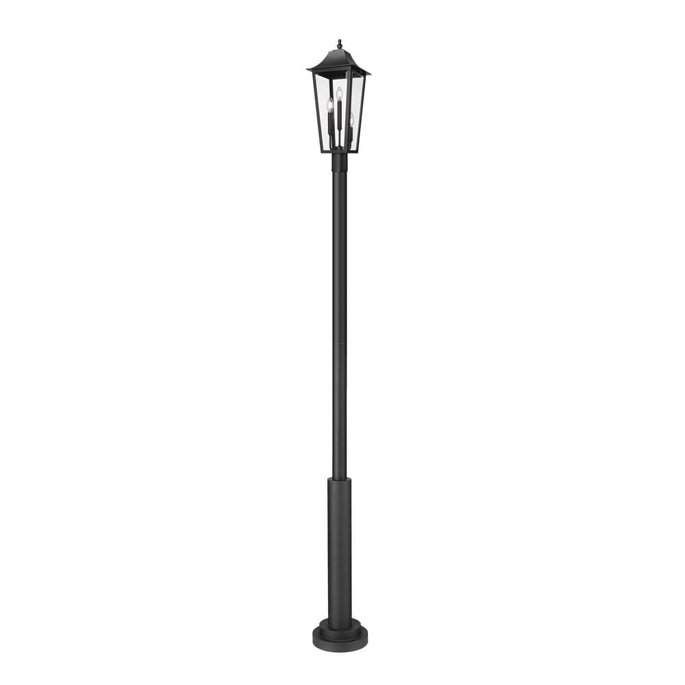 Gannon 3-Light Black Stainless Steel Hardwired Outdoor Marine Grade Post Li