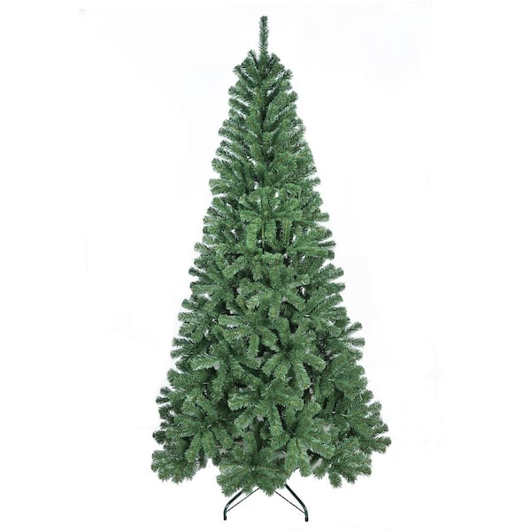6 ft. Artificial Christmas Tree with Metal Stand, 500 PVC Tips Unlit Hinged Structure Green Holiday Tree for Office