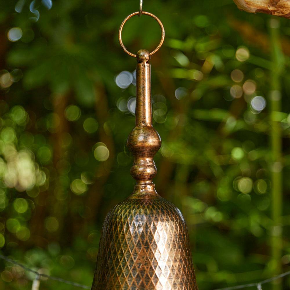 24" Red and Bronze Metal Pagoda Roof Outdoor Birdhouse