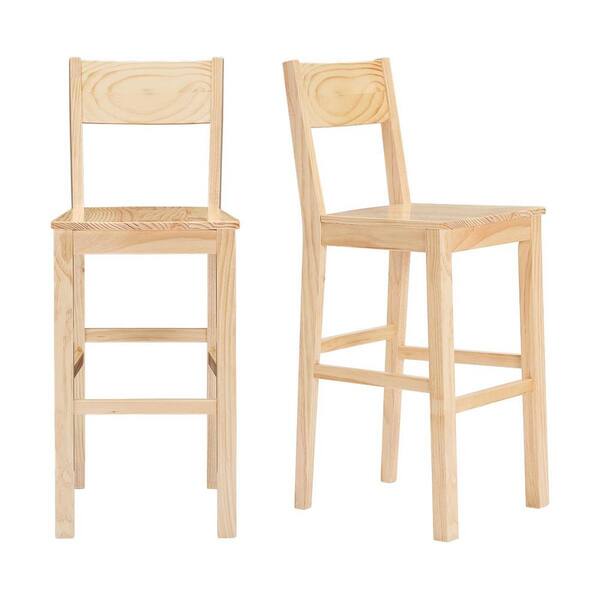 Stylewell Lincoln Unfinished Wood Bar, Unfinished Wood Bar Stools With Backs