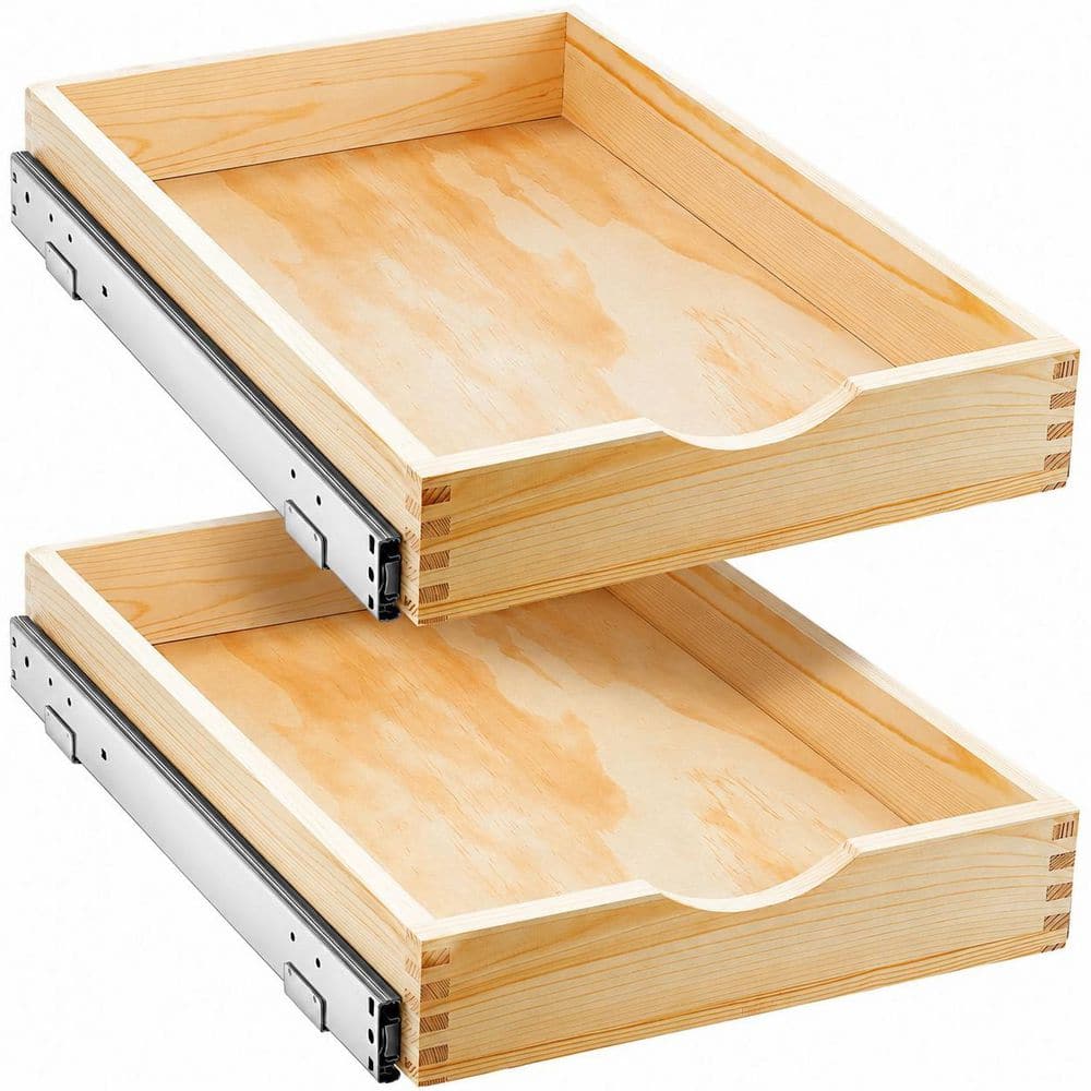 2-Pack Wooden Pull-Out Cabinet Organizer Drawers with Full Extension Slides, 15 x 21 x 3 in, Fully Assembled price history on PriceWatchPro