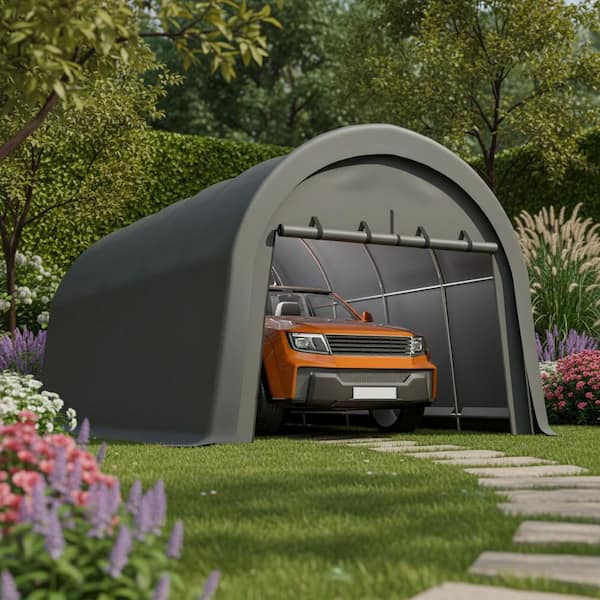 Heavy-Duty 12 ft. W x 20 ft. D Waterproof Carport Canopy Portable Garage, Outdoor Storage Shed for Trucks, Cars, Boats