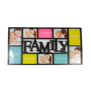 28.75 in. Black Dual-Sized Family Photo Picture Frame Collage Wall Decoration