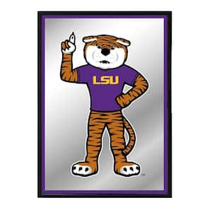 19 in. x 28 in. LSU Tigers Mascot Framed Mirrored Decorative Sign