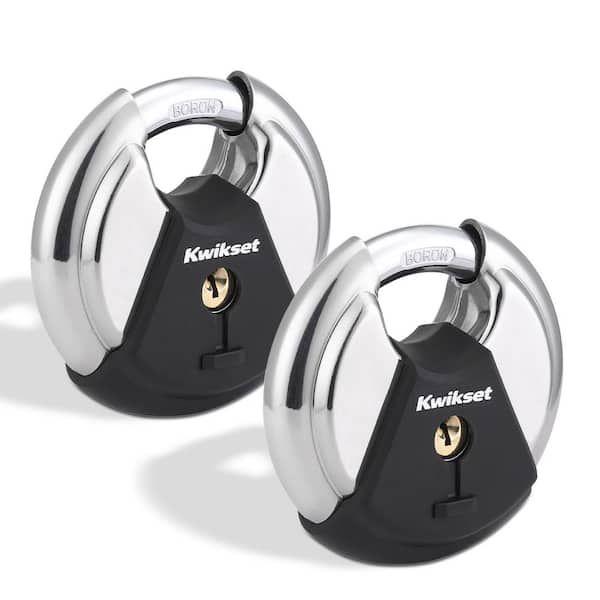 Discus Padlock with Boron Carbide Shackle, 3-1/8 in. Body (2-Pack)