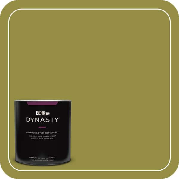BEHR DYNASTY 1 qt. #PPU9-03 Retro Avocado Eggshell Enamel Interior Stain-Blocking Paint and Primer