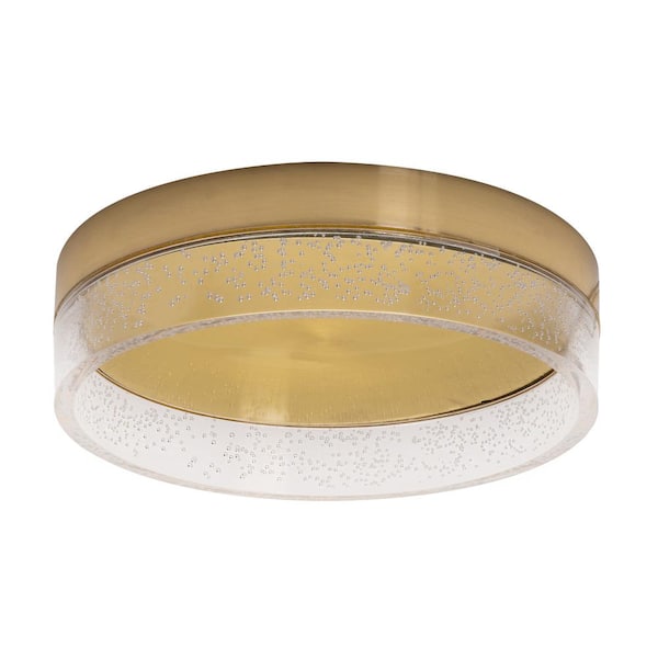 AFX Maggie 11.82 in. 1-Light Satin Brass LED Flush Mount