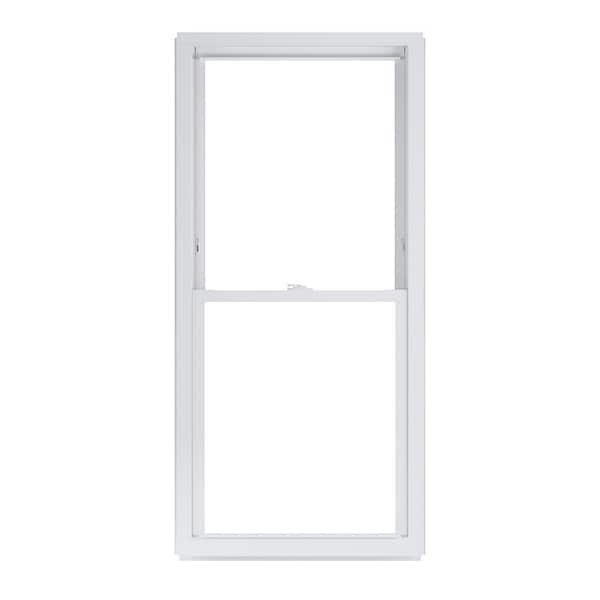American Craftsman 27.75 in. x 61.25 in. 50 Series White Double Hung Low-E Argon Glass Vinyl Replacement Window, Screen Incl