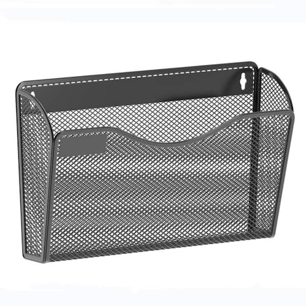 マガジンラック steel mesh magazine rack anonymousdesign 6 Pack Mesh Black 13 in. x 8 in. Metal Wall Mounted Magazine Rack