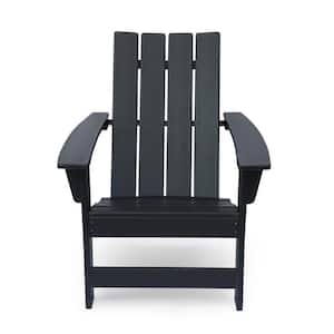 Panagiota Outdoor Resin Adirondack Chair in Black (Set of 1)
