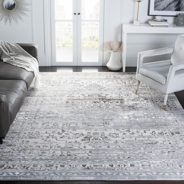 Orchard 9 ft. x 12 ft. Gray/Light Gray Distressed Oriental Area Rug