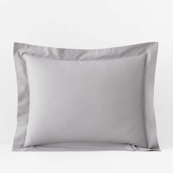 The Company Store Company Essentials Gray Organic Cotton Percale Standard Sham