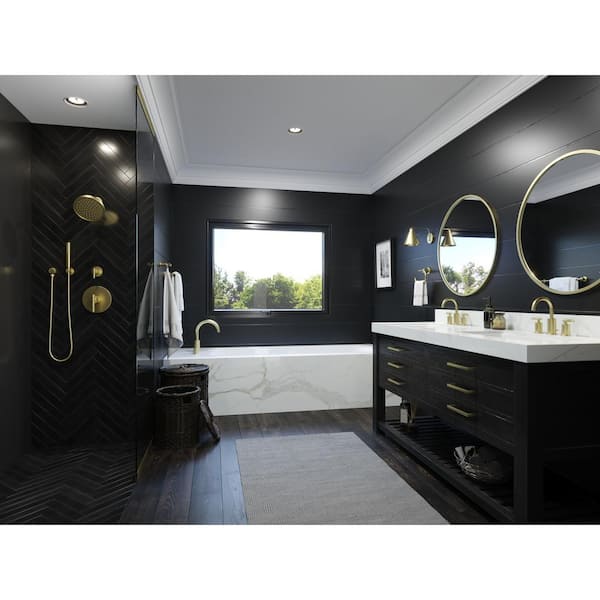 Contempra 1-Handle Tub and Shower Faucet Trim Kit in Brushed Gold (Valve Not Included)
