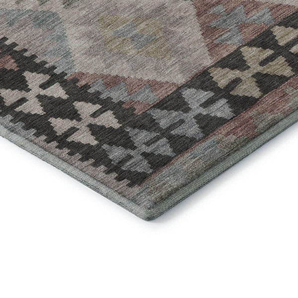 Mayfield Premium Machine Washable Abstract AMF1915 Taupe 3 ft. x 5 ft. Area Rug