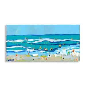 Everyone’s on the Beach by Kate Mancini Unframed Canvas Art Print 15 in. x 30 in.