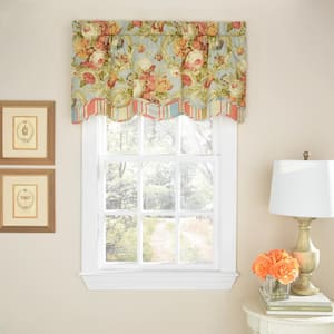 Spring Bling Vapor Floral Pattern Cotton 52 in. W x 18 in. L Light Filtering Single Rod Pocket Valance