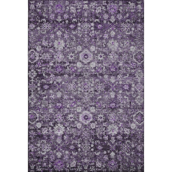 Addison Rugs Mayfield Premium Machine Washable Indoor/Outdoor Geometric AMF651 Purple 5 ft. x 7 ft. 6 in. Area Rug