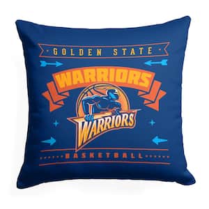 NBA Hardwood Classic Warriors Printed Multi-Color 18 in x 18 in Throw Pillow