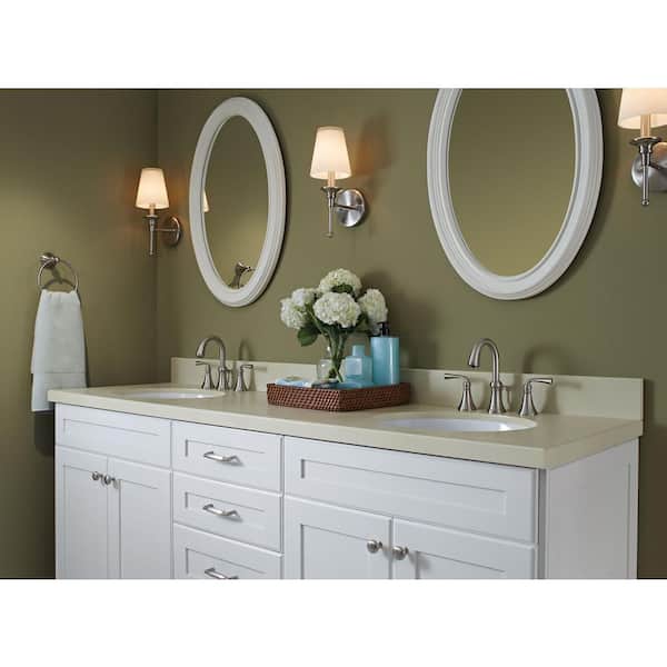 Wetherly 8 in. Widespread Double Handle High-Arc Bathroom Faucet in Spot Resist Brushed Nickel (Valve Included)