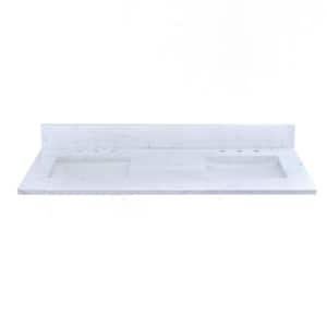60 in. W x 22 in. D Engineered Stone Composite Vanity Top in White with White Rectangular Double Sink