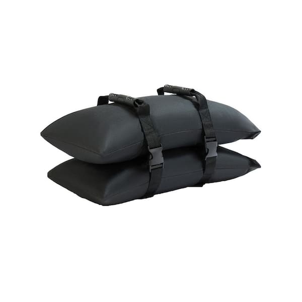 50 lb. Oxford Fabric Patio Umbrella Base in Black Waterproof Heavy-Duty Fillable Portable Sandbags 2 Pack