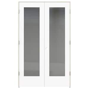 24 in. x 80 in. Tria Modern White Left-Hand Mirrored Glass Molded Composite Double Prehung Interior Door