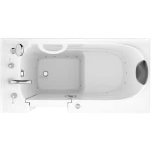 Safe Premier 52.75 in. x 60 in. x 26 in. Left Drain Walk-in Air Bathtub in White