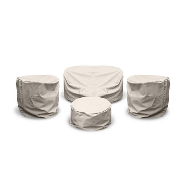 Heavy Duty 4-Piece Tan Outdoor Furniture Cover Set include Loveseat and Sofa