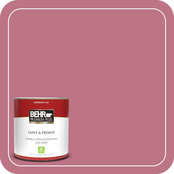 BEHR PREMIUM PLUS 1 qt. #110D-4 Rosily Flat Low Odor Interior Paint & Primer