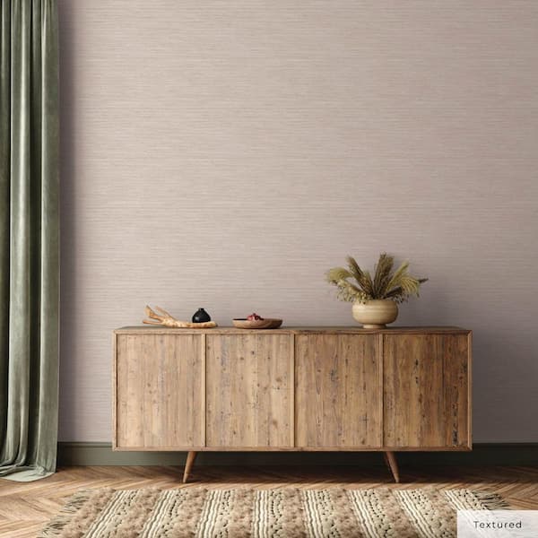 Ecru Faux Horizontal Grasscloth Vinyl Peel and Stick Textured Wallpaper Roll (Covers 28 sq. ft.)