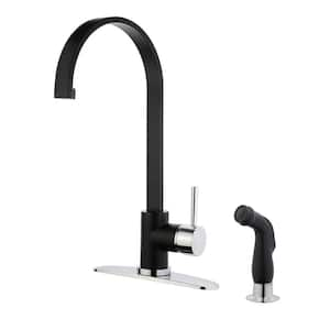 Concord Single-Handle Standard Kitchen Faucet with Side Sprayer in Black and Chrome