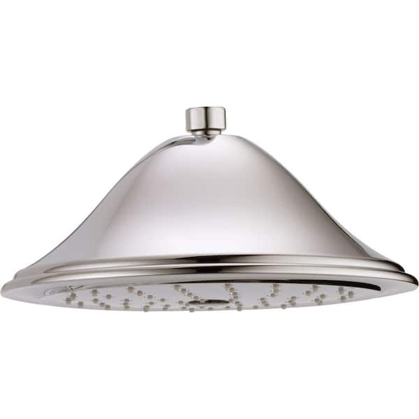 Delta 1-Spray Patterns 2.5 GPM 9.38 in. Wall Mount Fixed Shower Head in Polished Nickel