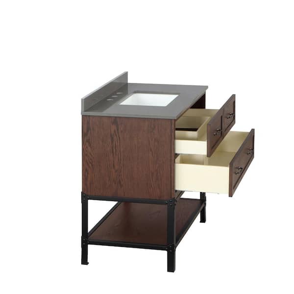 Home Decorators Collection Alster 36 in. Single Sink Brown