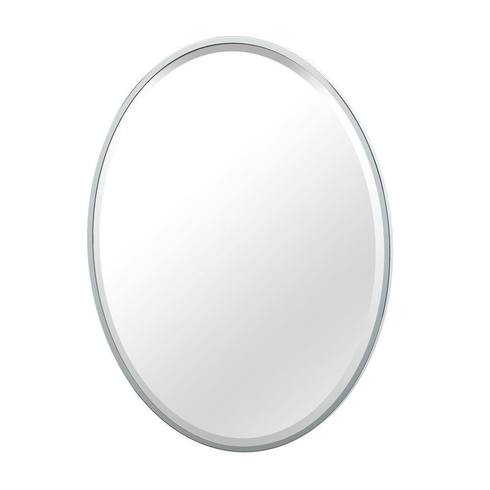 Gatco Flush 25 in. W x 33 in. H Framed Oval Beveled Edge Bathroom
