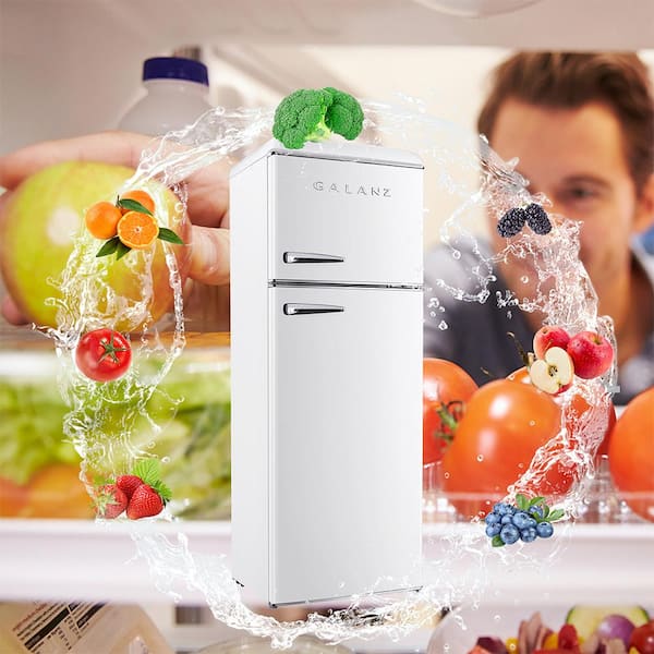 Galanz 12 cu. ft. Retro Frost Free Top Freezer Refrigerator in White  GLR12TWEEFR - The Home Depot