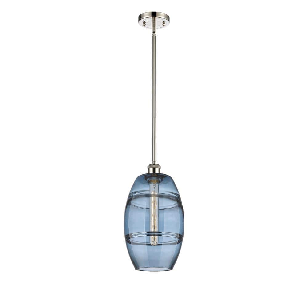 Vaz 100-Watt 1-Light Polished Nickel Standard Mini Pendant Light with Painted Glass Shade, No Bulbs Included price history on PriceWatchPro