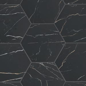 Perpetuo Infinite Black 8 in. x 9 in. Glazed Porcelain Floor and Wall Tile (9.37 .sq. ft./case)