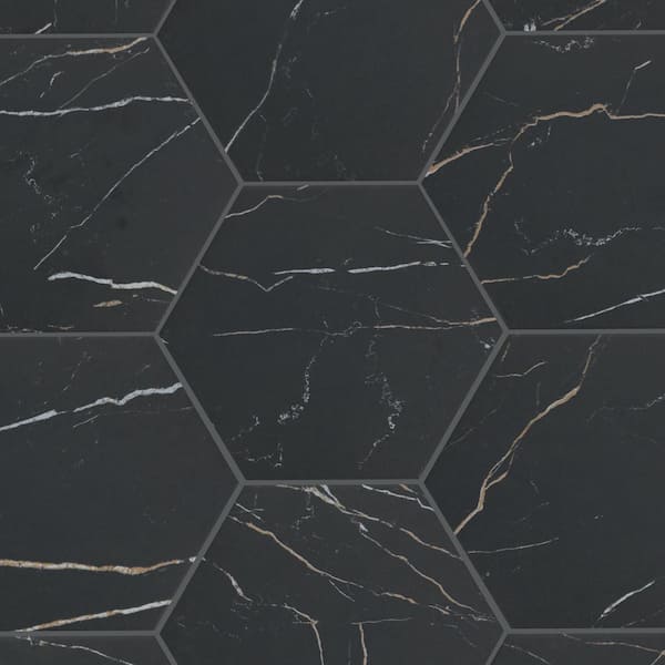 Daltile Perpetuo Infinite Black 8 in. x 9 in. Glazed Porcelain Floor and Wall Tile (9.37 .sq. ft./case)