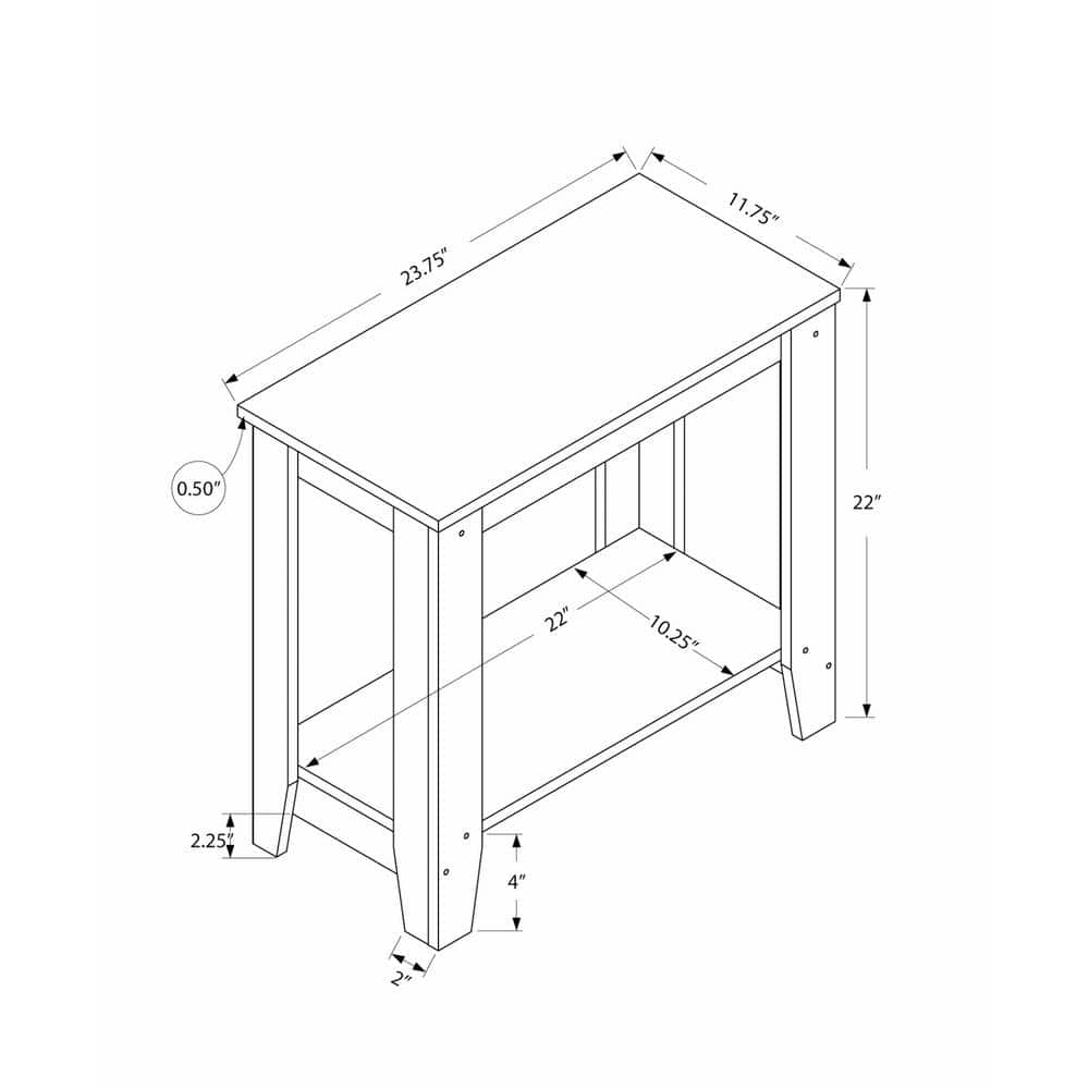 Cappuccino Brown Rectangular Two-Tier Accent Table