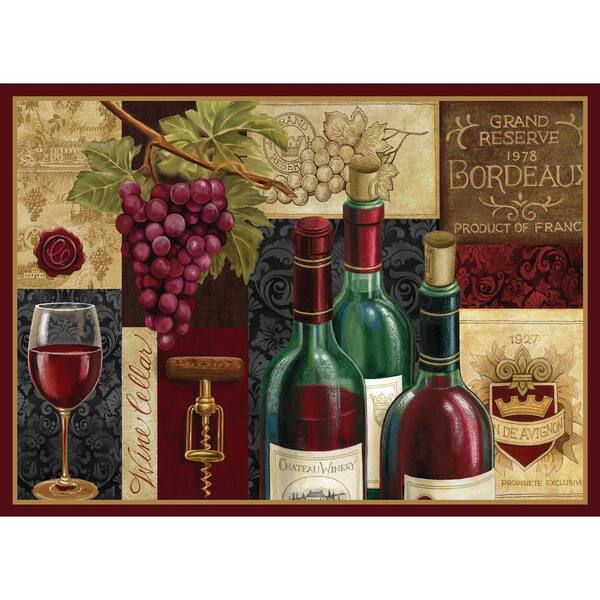 Morgan Home Burgundy Wine Cellar Placemat Set (4-Pack)