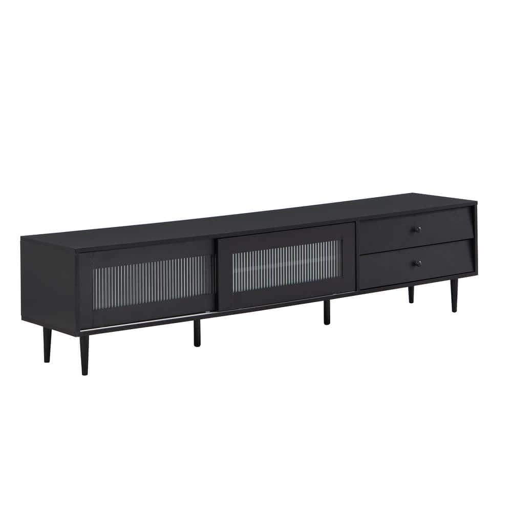 Harper & Bright Designs Chic and Elegant Black TV Stand Fits TVs up to ...