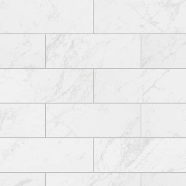 Florida Tile Home Collection Brilliance White 3.75 in. x 12 in. Porcelain Floor and Wall Tile (6.25 sq. ft./Case)