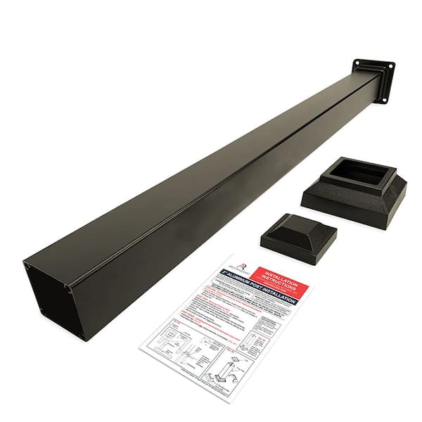 Aria Railing 3 in. x 3 in. x 36 in. Bronze Powder Coated Aluminum Deck Post Kit