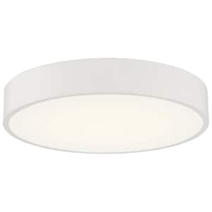 Como 13.75 in. 1-Light White Flush Mount with Acrylic Shade