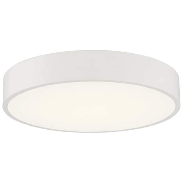 Access Lighting Como 13.75 in. 1-Light White Flush Mount with Acrylic Shade