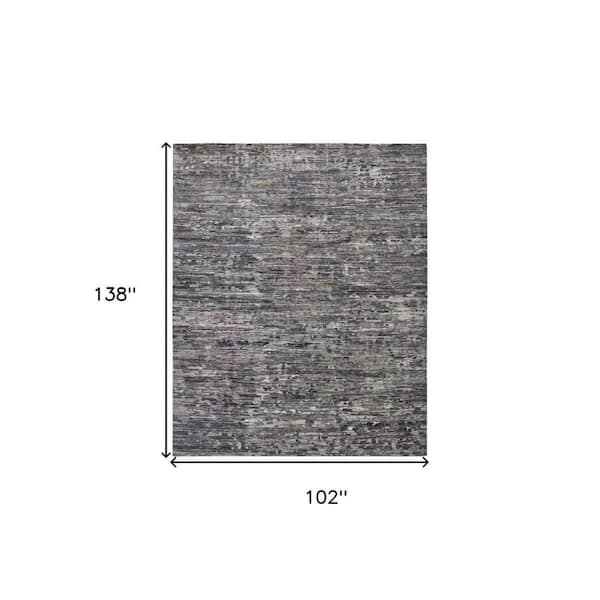2 ft. x 8 ft. Blue, Gray Abstract Area Rug